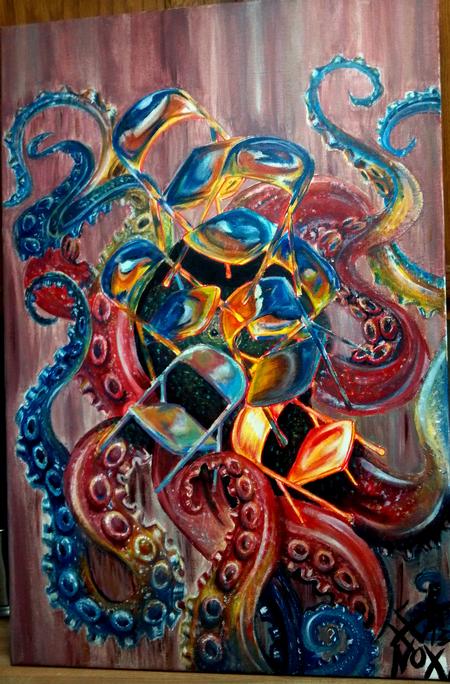 Haley Adams - folding chair octopus painting